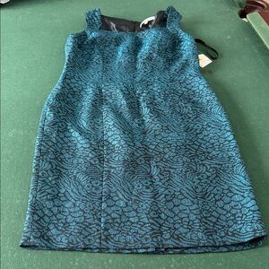 Kasper Teal and Black Maxi Dress